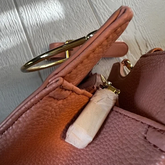 Vegan Leather [bebe] Pink NWT Convertible Handbag | Purse Tassels Gold Hardware - Picture 7 of 16